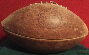 The old football my Dad gave me when I was four years old after he had passed out equipment to his first team at Boyle County HS.