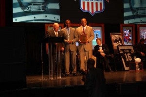 I am holding the plaque receiving an award from the Blanton Collier Sportsmanship Group in June of 2011. To my right is Gale Sayers!  To my left, sitting in the background, is the guy I met at camp as a sophomore, 1980, that changed my life....Phil Simms!