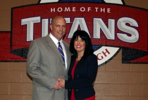 Here I am with my beautiful wife Stephanie. This makes head coaching job # 3 for us. The first one came only a couple days before we were married! She is  a wonderful Christian woman, wife and mom.  As most people will say, I definitely outkicked my coverage when it comes to my wife!  